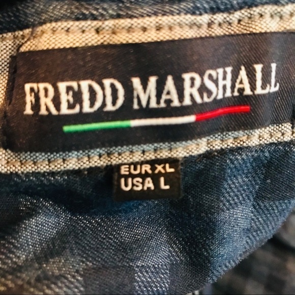 Fredd Marshall Chambray Plaid Men’s Button Down - Picture 6 of 7